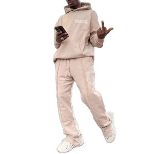 Trajes Deportivos de Felpa de Algodón de Alta Calidad, Lavados con Ácido, Casuales, de Invierno, para Hombre, Ligeros, Transpirables, Pantalones Lisos - Product Image 3