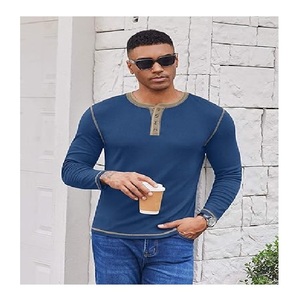 New available <b>top</b> quality Men's Fashionable Solid O Neck T Shirts Stylish Casual Long Sleeve T Shirts For Men From Bangladesh - Product Image 4