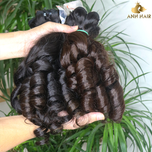 Extensiones de Cabello Natural Negro Ondulado Suelto, Doble Trama, Cabello Humano Virgen Vietnamita, Rizado en Espiral, Venta al por Mayor - Product Image 1