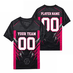 เสื้อฟุตบอลอเมริกันแบบตาข่ายพิมพ์ลาย 3 มิติ แบบซับลิเมชั่น คอวี แขนสั้น ระบายเหงื่อได้ดี ผลิตจากโพลีเอสเตอร์ สำหรับทีม  ไซส์ใหญ่ - Product Image 3