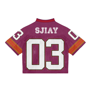 Camiseta de Fútbol Americano SJIAY 48, Sublimada, de Malla Sólida, Cuello en V, Manga Corta, Transpirable, 100% Poliéster, para Todas las Temporadas - Product Image 4