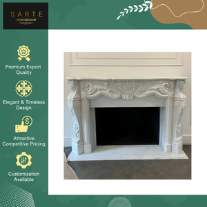 Suministro al por Mayor de Chimeneas de Mármol de Lujo Hechas a Mano, Ecológicas, de Buena Calidad, para Decoración del Hogar, Estilo Art Deco - Product Image 6