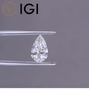 Diamant de laboratoire certifié IGI, taille poire, 1-4 carats, CVD HPHT, couleur D-G, clarté VVS-VS, pierre synthétique en vrac pour la vente en gros - Product Image 1