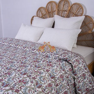 Luxury Collection of Handmade Cotton Floral Printed Block Dohar Double Bed with Quilted Technique Latest Arrivals - Product Image 4