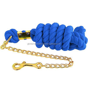 Cuerda de Amarre para Caballos Hecha a Mano con Algodón Suave y Accesorios de Cadena de Latón Resistente para Deportes Ecuestres al Aire Libre - Product Image 2