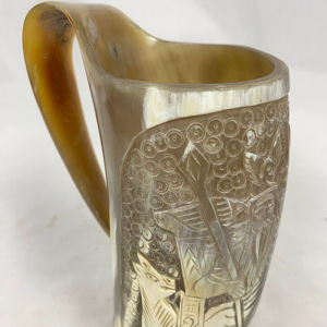 Mug Viking en Corne de Bœuf Véritable de Haute Qualité, Personnalisable, Fait Main, Durable, avec Logo Personnalisé pour Fêtes de Noël - Product Image 1
