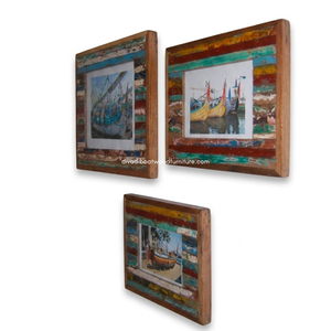 Handcrafted Creative Horizontal Unique Supplier Photo <b>Frame</b> From Reclaimed Boat Wood Original Color for Wall Home Decor Vintage - Product Image 2