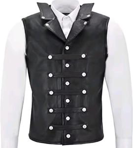 Chaleco de cuero para hombre de estilo tradicional, con una apariencia cómoda, resistente y elegante, perfecto para todo tipo de condiciones de conducción. - Product Image 3