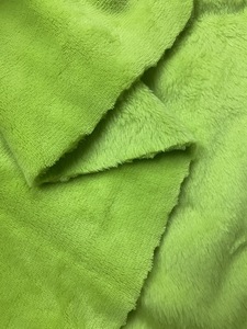Green Flannel <b>Fabric</b> 100% <b>Polyester</b> Medium Weight Home Textile Towel Plain Japan Style - Product Image 2