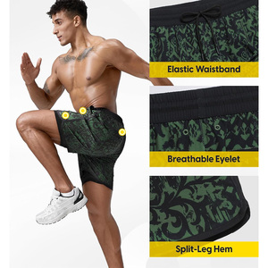 Shorts de sport sublimés pour hommes, durables, avec logo personnalisé, respirants et anti-transpiration, pour l'entraînement et l'exercice. - Product Image 2