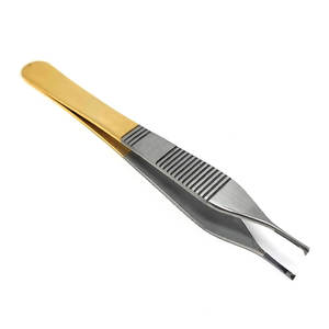 Pinzas de Cirugía Plástica Manuales T/C Adson de 4.75 Pulgadas, Rectas, con Puntas Finas de Carburo de Tungsteno, Certificación CE, Quirúrgicas y Veterinarias - Product Image 1