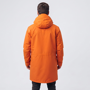 Chaqueta Larga Impermeable para Hombre con Logotipo Bordado Personalizado, Chaqueta Larga con Capucha para Senderismo y Camping, Chaqueta Impermeable de Nylon y Poliéster - Product Image 4
