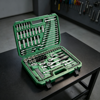 Ensemble d'outils de qualité supérieure de 150 pièces, clé à douille chromée antirouille avec étui rigide durable pour les réparations d'urgence sur la route