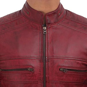 Chaqueta de Viaje Otoñal Exótica y Transpirable, Hecha con Cuero Puro, Estilo Minimalista y Elegante, con Cierre de Cremallera para Hombre - Product Image 4
