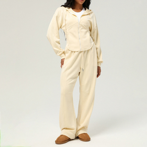 Survêtement Street Style Femme Oversize à Fermeture Éclair, Hoodie Vintage et Pantalon de Survêtement Ample, Style Hip Hop Urbain - Product Image 5