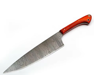 High Quality Custom Handmade Durable Damascus Steel Chef <b>Knife</b> Dishwasher <b>Safe</b> Ambidextrous Modern Brushed Finish Prestige - Product Image 2