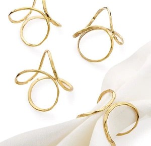 Anneaux de serviette en laiton faits à la main pour mariages, maisons, restaurants, porte-serviettes vintage en métal pour hôtels de luxe, accessoires de salle à manger - Product Image 1
