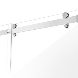 Porta Scorrevole per Doccia Senza Telaio 58-59" L x 75" H, Vetro Temperato Trasparente SGCC 5/16" (8mm), Finitura Spazzolata Impermeabile - Product Image 3