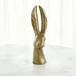 Sculpture contemporaine en pierre de tête de lapin, faite à la main, décor artistique à motif vertical pour voiture, salon, exposition d'anniversaire - Product Image 1