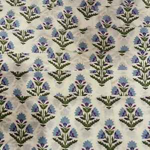 Organic Traditional Jaipuri Print Lightweight Cotton Cambric 60x60 Hand Block Print Fabric for Dresses Bags Curtains Boys' - Product Image 4