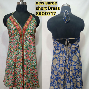 Vestido de Verano 2022, Estilo Boho Indio, Sencillo, de Seda y Encaje, con Cuello en V, Bolsillos, Borlas y Bordados, Mini, Sin Mangas, para Mujer, Color Personalizado - Product Image 4