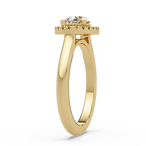 Anillo de Oro Sólido de 14K con Diamante Cultivado en Laboratorio, Corte Pera, Halo, 1.10ct, Certificado IGI, Anillo de Compromiso, Boda, Novia, Joyería Fina, Personalizado - Product Image 3