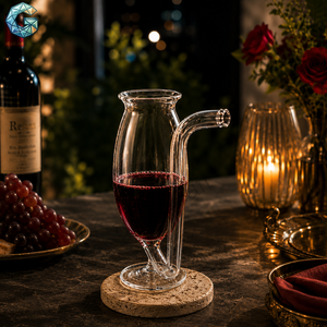 Flauta de Vidrio Soplado a Mano TI, 20 cm de Altura, 12 cm de Diámetro, Sin Plomo, Diseño Moderno de Lujo, Multifuncional para Decoración de Mesa de Fiesta - Product Image 3
