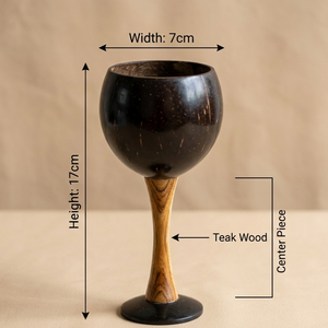 Copa de Vino de Madera de Teca Hecha a Mano, Acabado Pulido, Técnica de Corte Ecológica, Decoración Antigua para el Hogar, Manualidades DIY, Marca KOTTRAVAI - Product Image 3