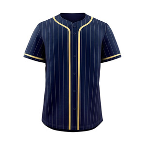 Maillot de baseball à rayures pour hommes et femmes, chemise de baseball unie à boutons, uniforme de sport d'équipe - Product Image 1