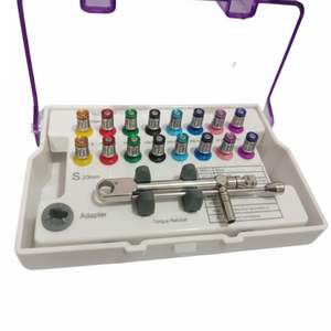 Kit d'implants dentaires universels coloré 16 pièces, clé dynamométrique à cliquet pour abutments, tournevis manuels, kit prothétique, certifié CE - Product Image 1