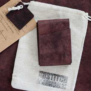 Bespoke Seamless Leather <b>Wallet</b> Custom Logo Engraved No Stitch Slim Business Card <b>Holder</b> For Brands SLW-0016 - Product Image 3