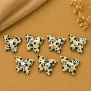 Cuentas de Piedra Preciosa Facetada en Forma de Mariposa de Jaspe Dálmata de 14x10 mm para la Fabricación de Joyas, Cuentas Sueltas al por Mayor, Suministros para Manualidades - Product Image 5