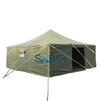 Tente carrée STI quatre saisons pour 6-8 personnes, en toile imperméable, blanc, vert olive, kaki, pour secours en cas de catastrophe, camping, métal