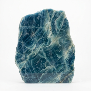 Grande dalle d'onyx bleu poli - Pierre durable et imperméable pour le revêtement mural de la cuisine et de la salle à manger |   Impex Pakistan IP-U-26-08-039 - Product Image 1