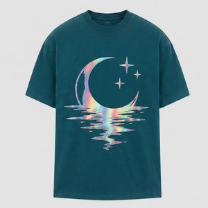 เสื้อยืดพิมพ์ลายกราฟิกสะท้อนแสงสำหรับผู้ชาย เสื้อยืดคอกลมผ้าฝ้ายนุ่ม น้ำหนักเบา สตรีทแวร์ลำลอง แฟชั่น สวมใส่สบายทุกวัน - Product Image 1