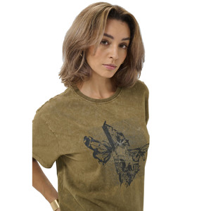 T-shirt d'été de luxe pour femme, personnalisé, 180 g/m², 100 % coton, vintage, délavé à l'acide, délavé à la pierre, col contrastant, écologique et respirant - Product Image 4