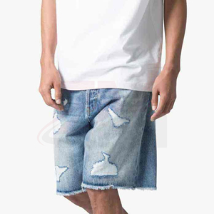 Pantalones Cortos de Mezclilla con Pedrería Personalizados para Hombre, Ropa Urbana de Primera Calidad, Fabricante de Ropa con Etiqueta Privada OEM ODM - Product Image 1