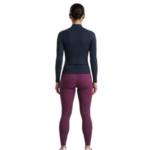 Women's Navy Blue <b>Long</b> <b>Sleeve</b> <b>Cycling</b> <b>Jersey</b> Full Zip Performance Road Bike Top - Product Image 5