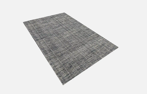 Tapis KNOTS RUG en laine douce de Nouvelle-Zélande, noir et gris, tufté à la main, rectangulaire, pour salon, bureau, à poils moyens, avec support en coton. - Product Image 2