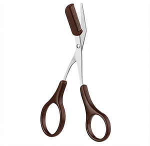 Tijeras para Cejas de Acero Inoxidable con Hoja Curva, Punta Redonda y Mango de Plástico para un Recorte Preciso - Product Image 1