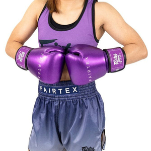 Guantes de Boxeo Muay Thai Fairtex con Diseño Moderno, Impresos, Profesionales, de Cuero Vacuno Original, Correa Morada, Equipo de Entrenamiento de Kickboxing - Product Image 4