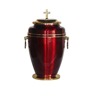 Urna Funeraria de Metal Negro Mate para Cenizas de Adultos con Tapa de Cruz Dorada Pulida, Recipiente para Cenizas Funerarias Cristianas, Venta al Por Mayor - Product Image 3