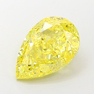 Diamant de laboratoire jaune vif taille poire certifié IGI 1,09 carat, excellente taille, pour monture de bijoux de créateur, bague de boutique - Product Image 1