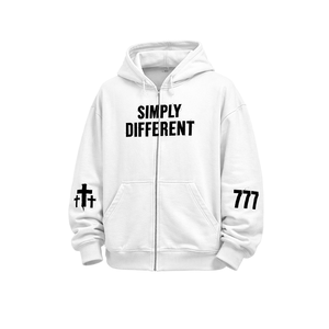 Sweat à capuche zippé en molleton 100% coton 430 g/m² coupe classique, anti-plis, séchage rapide, pour l'hiver, streetwear et sport, blanc - Product Image 4
