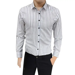 Camisa de Vestir Formal de Lujo para Hombre, Mezcla de Algodón, Manga Larga, Cuello Clásico, Cierre de Botones, Camisa de Negocios Cómoda y Suave - Product Image 2