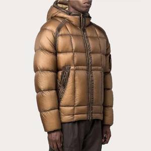 Blouson d'hiver matelassé pour homme 2026 avec capuche, manches longues, imperméable, coupe-vent, logo avant en toile, polyester enduit, style urbain - Product Image 6
