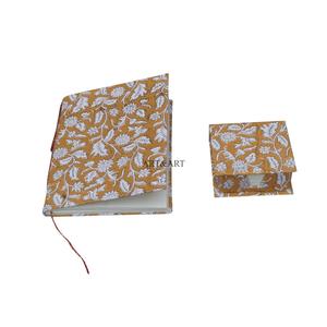 Indian beautiful Perfect Handcrafted Gift to someone cotton Fabric covered Diary and notepad set for <b>writing</b> journal - Product Image 6