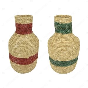 Vietrustic Handmade <b>Stitching</b> Table Vase <b>Gift</b> Water Hyacinth Vase Table Jar Holder Plant Vase - Product Image 2