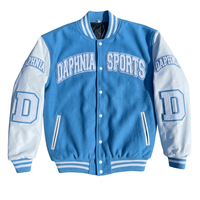 Veste universitaire vintage en laine personnalisée avec patch chenille brodé, style baseball, manches en cuir, vente en gros