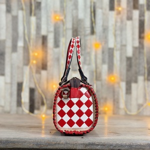 Bolsos de Viaje a Cuadros Rojos y Blancos, Elegantes y a Precio de Fábrica, Bolsos de Mano de Moda para Mujer, Bolsos de Fin de Semana - Product Image 2